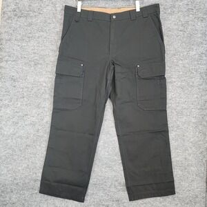 Duluth Trading Cargo‎ Pants Mens 44x32 Black Relaxed Fit Carpenter Work Utility